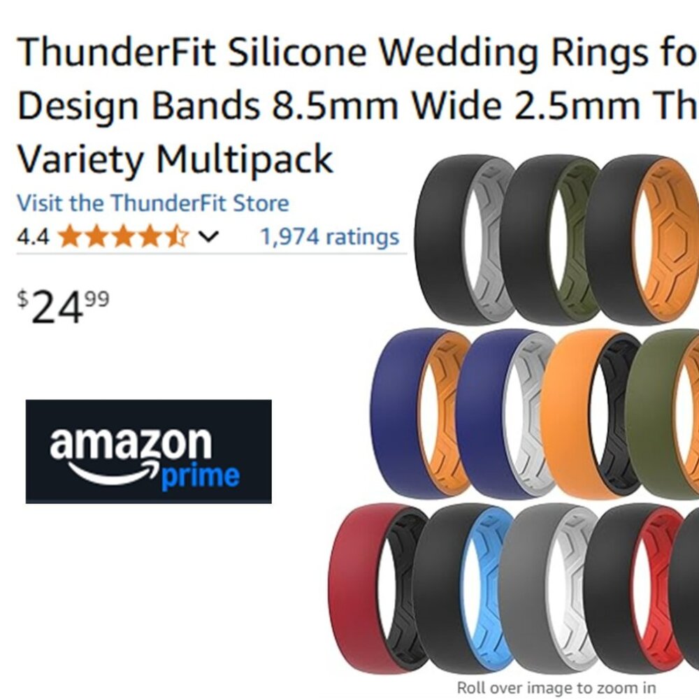 THUNDERFIT Two Layers Silicone Wedding Rings 12-Count Variety Multipack NEW!! - Picture 9 of 10